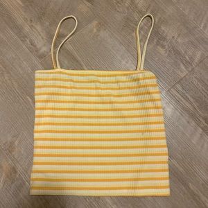 Yellow striped cropped tank (pac sun)